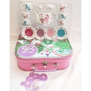 Crocodile Creek Unicorn China Tea Set 13 Pc has some wear on box